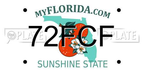 72FCF Florida License Plate