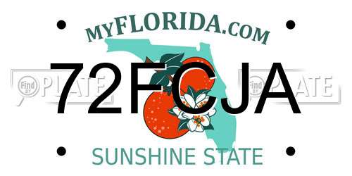 72FCJA Florida License Plate