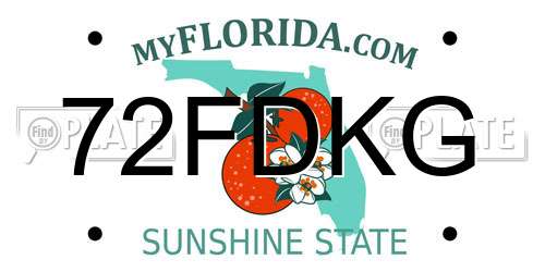 72FDKG Florida License Plate