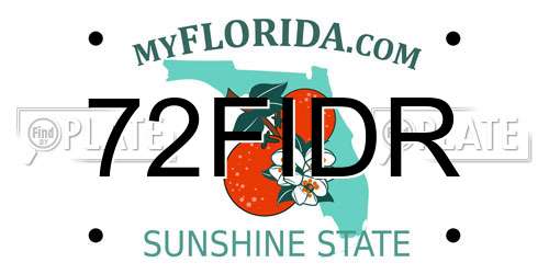 72FIDR Florida License Plate