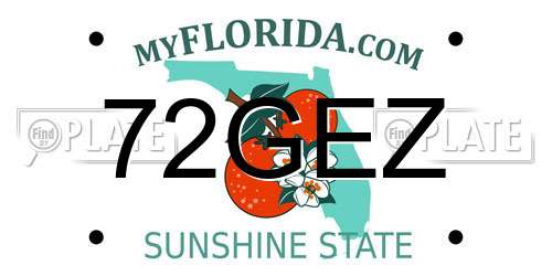 72GEZ Florida License Plate