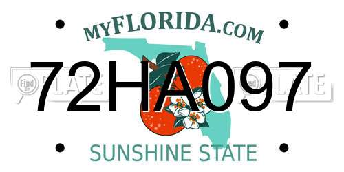 72HA097 Florida License Plate