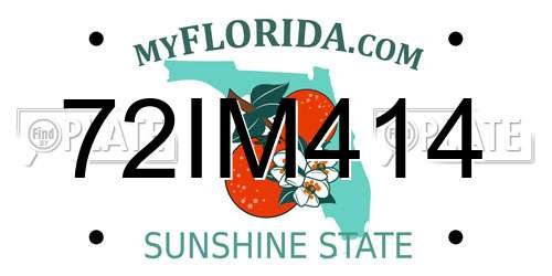 72IM414 Florida License Plate