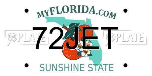 72JET Florida License Plate