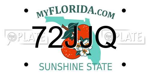 72JJQ Florida License Plate
