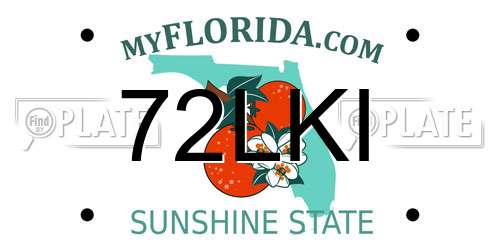 72LKI Florida License Plate