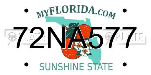 72NA577 Florida License Plate