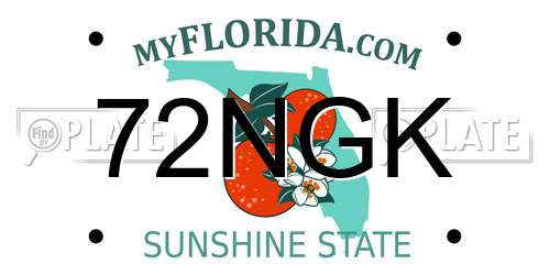 72NGK Florida License Plate