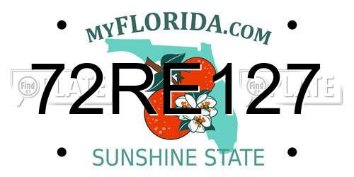 72RE127 Florida License Plate