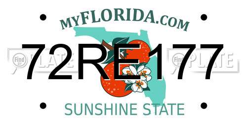 72RE177 Florida License Plate