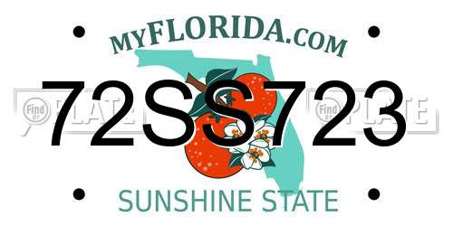 72SS723 Florida License Plate