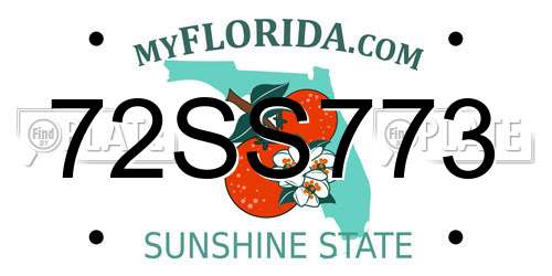 72SS773 Florida License Plate