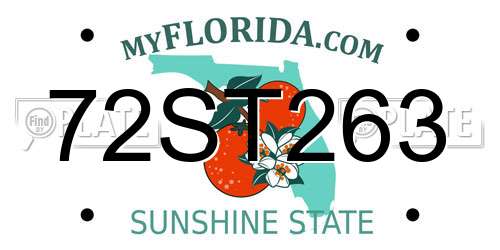 72ST263 Florida License Plate