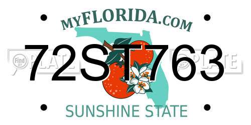 72ST763 Florida License Plate