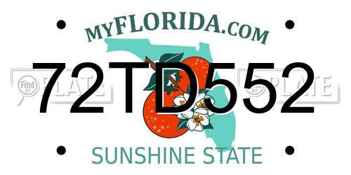 72TD552 Florida License Plate