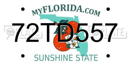72TD557 Florida License Plate