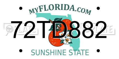 72TD882 Florida License Plate
