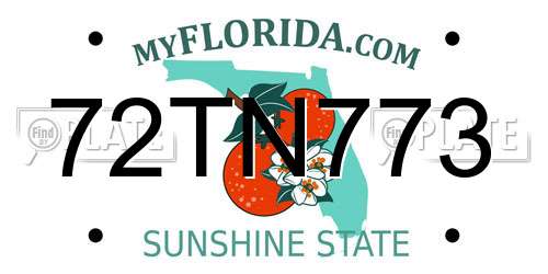 72TN773 Florida License Plate