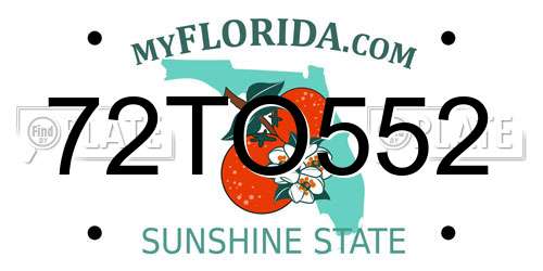72TO552 Florida License Plate