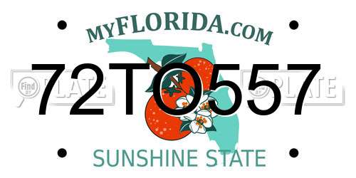 72TO557 Florida License Plate