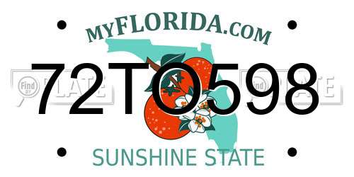 72TO598 Florida License Plate