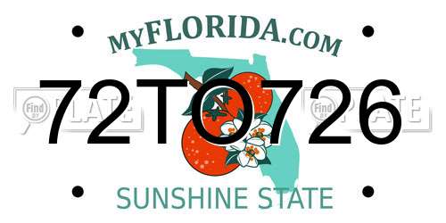 72TO726 Florida License Plate