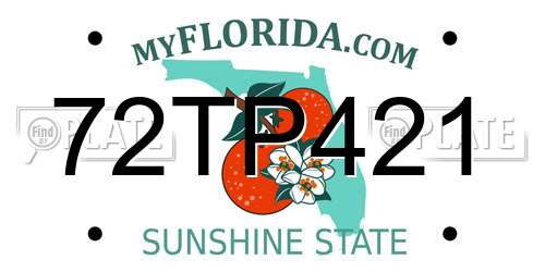 72TP421 Florida License Plate