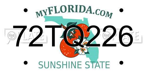 72TQ226 Florida License Plate