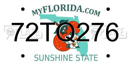72TQ276 Florida License Plate