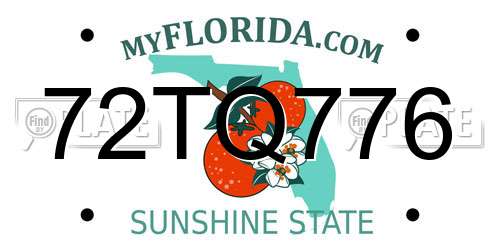 72TQ776 Florida License Plate