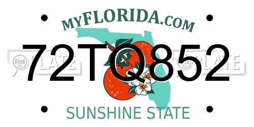 72TQ852 Florida License Plate