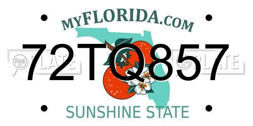 72TQ857 Florida License Plate