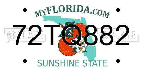 72TQ882 Florida License Plate