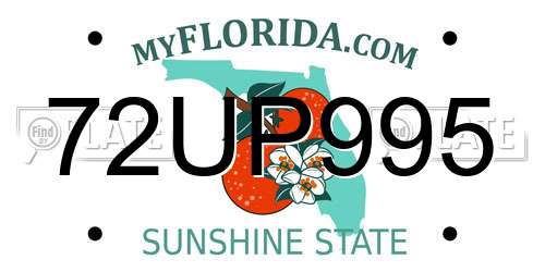 72UP995 Florida License Plate