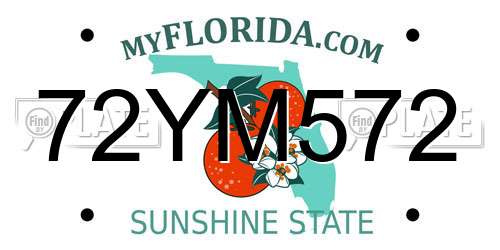 72YM572 Florida License Plate