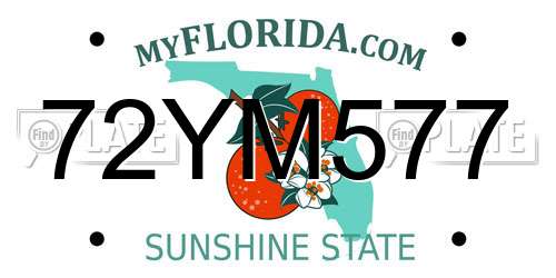 72YM577 Florida License Plate