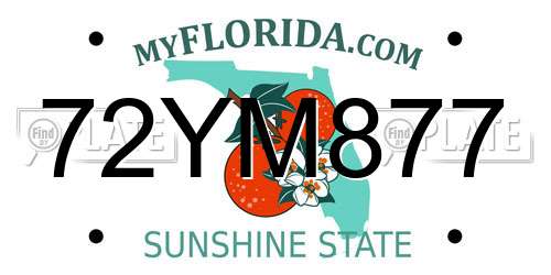 72YM877 Florida License Plate