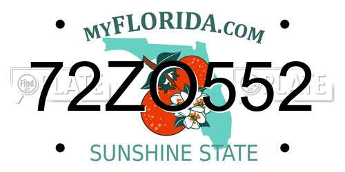 72ZO552 Florida License Plate