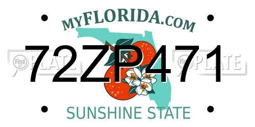 72ZP471 Florida License Plate