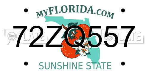 72ZQ557 Florida License Plate