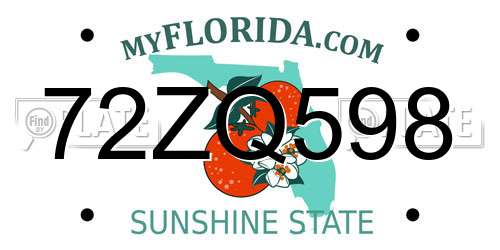 72ZQ598 Florida License Plate
