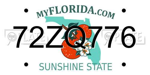 72ZQ776 Florida License Plate