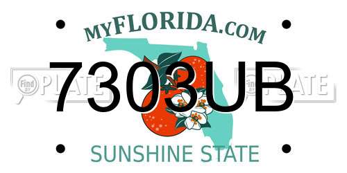7303UB Florida License Plate