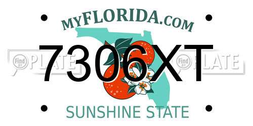 7306XT Florida License Plate