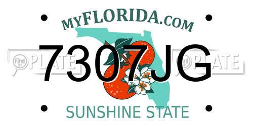 7307JG Florida License Plate