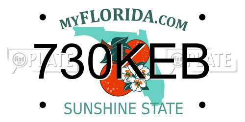 730KEB Florida License Plate