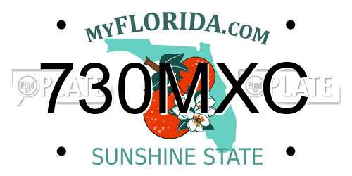 730MXC Florida License Plate