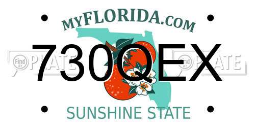 730QEX Florida License Plate