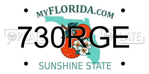 730RGE Florida License Plate