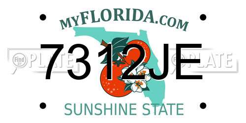 7312JE Florida License Plate